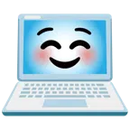 computer portatile + faccina sorridente