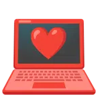 computer portatile + cuore rosso