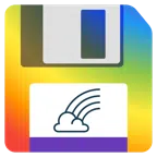 floppy disc + arcobaleno