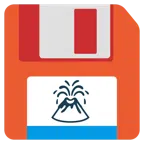floppy disc + vulcano