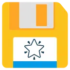 floppy disc + stella che brilla