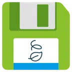 floppy disc + foglia al vento