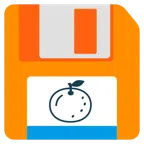 floppy disc + mandarino