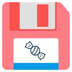 floppy disc + caramella