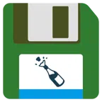 floppy disc + bottiglia stappata