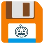 floppy disc + zucca di Halloween