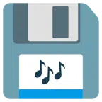 floppy disc + note musicali