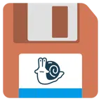 floppy disc + lumaca