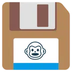 floppy disc + muso di scimmia