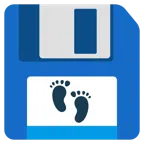 floppy disc + impronta di piedi