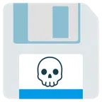 floppy disc + teschio