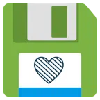floppy disc + cuore verde