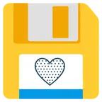 floppy disc + cuore giallo