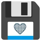 floppy disc + cuore nero