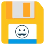 floppy disc + faccina con un gran sorriso