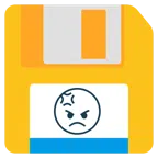 floppy disc + faccina accigliata