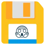 floppy disc + faccina terrorizzata