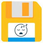 floppy disc + faccina che dorme