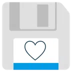 floppy disc + cuore bianco