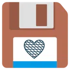 floppy disc + cuore marrone