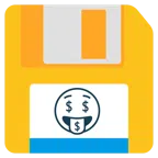 floppy disc + faccina avida di denaro