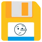 floppy disc + faccina bugiarda