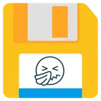 floppy disc + faccina che starnutisce