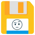 floppy disc + faccina con sopracciglia alzate