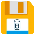 floppy disc + cibo in scatola