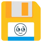 floppy disc + faccina che trattiene le lacrime