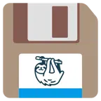 floppy disc + bradipo
