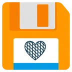 floppy disc + cuore arancione