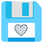 floppy disc + cuore azzurro