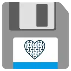 floppy disc + cuore grigio