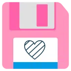 floppy disc + cuore rosa