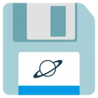 floppy disc + pianeta con satellite
