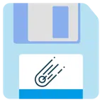 floppy disc + cometa