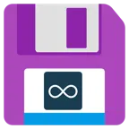 floppy disc + simbolo dell’infinito