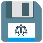 floppy disc + bilancia a doppio piatto