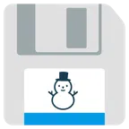floppy disc + pupazzo di neve senza neve
