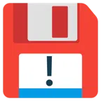 floppy disc + punto esclamativo rosso