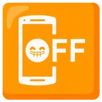 cellulare spento + faccina raggiante con occhi felici