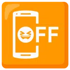 cellulare spento + sorriso a bocca aperta con occhi chiusi