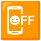 cellulare spento + faccina con occhi sorridenti