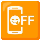 cellulare spento + faccina che si lecca i baffi
