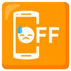 Mobiltelefon aus + bedrücktes Gesicht mit Schweiß