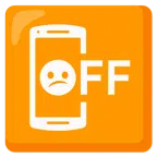 Mobiltelefon aus + verwundertes Gesicht