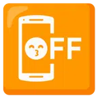cellulare spento + faccina che bacia con occhi sorridenti