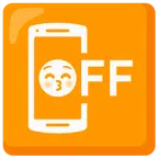 cellulare spento + faccina che bacia con occhi chiusi