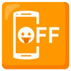 cellulare spento + faccina che mostra la lingua